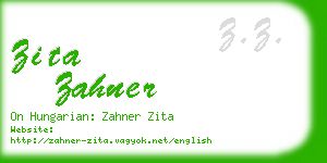 zita zahner business card